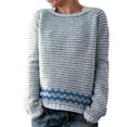 thumbnail image 1 of Weiqiqre Fall Sweaters for Women Retro Nordic Cable Crewneck Sweater Knit Vintage Sweater, 1 of 4