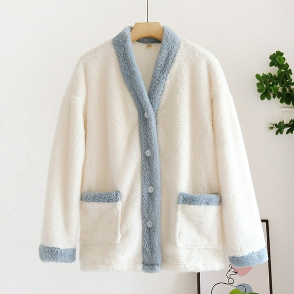 Weiqiqre Faux Suede Coat Casual Button Down Lapel Long Sleeve Fleece Sherpa Lined Jacket Outwear