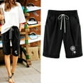 thumbnail image 1 of Weiqiqre Gym Shorts Women Knee-Length Bermuda Casual Shorts with Elastic Waist Drawstring, 1 of 3