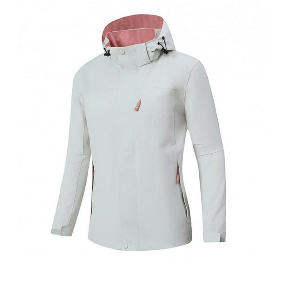 Weiqiqre Jackets for Women Trendy Waterproof Shell Jacket Hooded Windbreaker Lightweight Rain Coats for Outdoor Hiking Travel