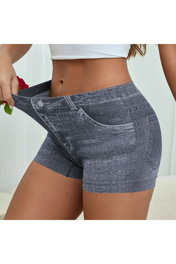 Weiqiqre Jean Shorts Womens High Waisted Summer Cotton Stretchy Casual Pull On Beach Elastic Waist Denim Shorts with Pockets