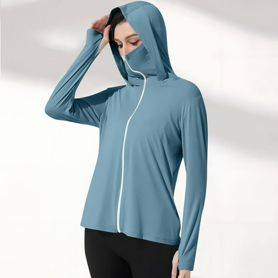 Weiqiqre Light Weight Jackets Womens Athletic Jacket Zip Up Hoodie Lightweight Long Sleeve Sun Shirt for Outdoor Hiking