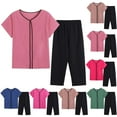 thumbnail image 1 of Weiqiqre Night Shirts for Women Sleepwear Sleepwear Tops with Capri Pants Casual and Fun Prints Pajama Sets, 1 of 4