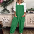 thumbnail image 1 of Weiqiqre Overalls for Women Casual Summer Sleeveless Strap Loose Wide Leg Jumpsuits with Pockets, 1 of 8