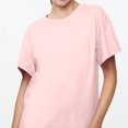 thumbnail image 1 of Weiqiqre Oversized Tshirts for Women Lightweight 100% Cotton Short-Sleeve T-Shirt, Classic Loose-Fit Crewneck Solid Tee Shirt for Women, 1 of 7