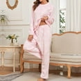 thumbnail image 1 of Weiqiqre Pajama Set for Women 2 Piece Warm Soft Lounge Set Long Sleeve Sweater Top and Shorts Loungewear Outfits, 1 of 3
