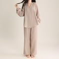 thumbnail image 1 of Weiqiqre Pajama Set for Women Spring Summer V Neck Button Up Short Long Sleeve Pullover Pajamas Suit Set, 1 of 7