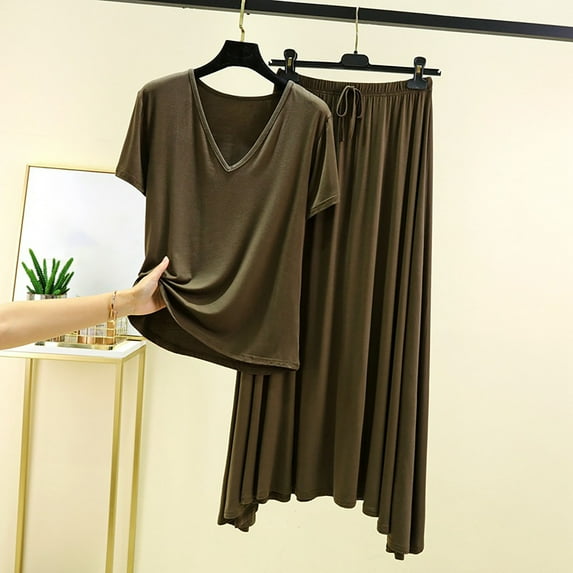 Weiqiqre Pajamas for Women Short Sleeve Loungewear 2 Piece PJ Shorts Sets Soft Sleepwear with Pockets