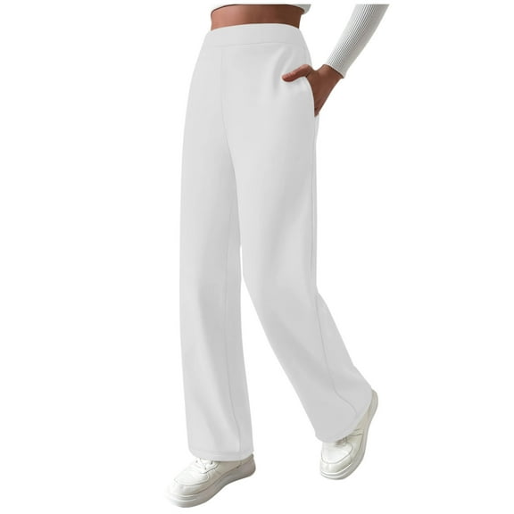 Weiqiqre Palazzo Pants for Women Business Casual Outfits Office Dress Pants Trousers with Pockets