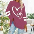 thumbnail image 1 of Weiqiqre Plus Size Women Blouses Pullover Cute Heart Sweatshirts Long Sleeve Tops with Pockets, 1 of 9