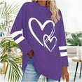 thumbnail image 1 of Weiqiqre Plus Size Women Blouses Pullover Cute Heart Sweatshirts Long Sleeve Tops with Pockets, 1 of 9