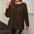 thumbnail image 1 of Weiqiqre Plus Size Womens Clothing Spring Fall Trendy Business Dressy Casual Shirts Crewneck Textured Blouse, 1 of 7