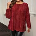 thumbnail image 1 of Weiqiqre Plus Size Womens Clothing Spring Fall Trendy Business Dressy Casual Shirts Crewneck Textured Blouse, 1 of 7