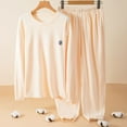 thumbnail image 1 of Weiqiqre Satin Pajama Set for Women Lounge Sets V Neck Cropped Sweatshirt & Sweatpant Tracksuit Sweatsuit Set with Pockets, 1 of 4