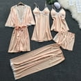 thumbnail image 1 of Weiqiqre Satin Pajama Set for Women Silk Pajamas for women Cute Sleepwear Loungewear Satin Pajamas Sets for Women Soft, 1 of 6