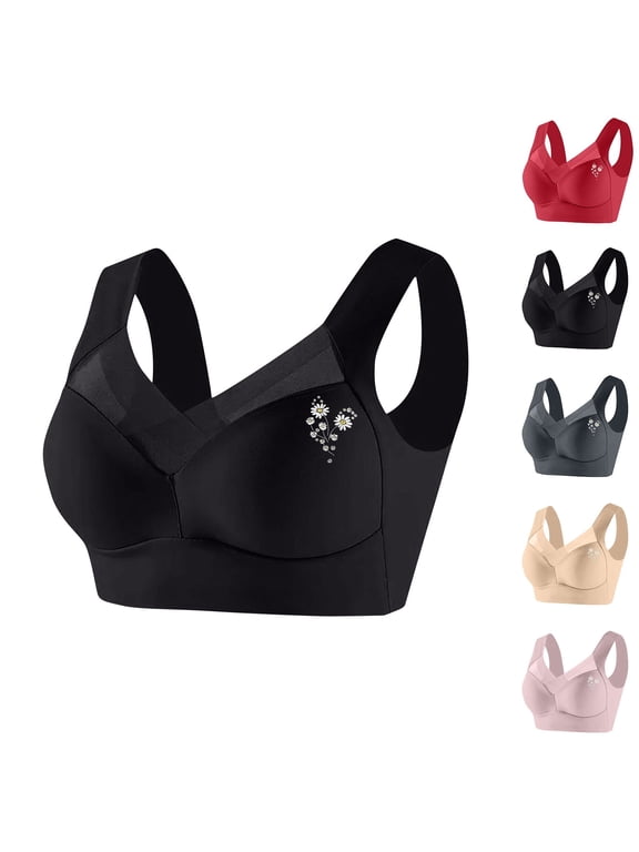 Sports Bras for Women Seamless Push Up Wireless Bra, Ultimate Lift Full-Figure Mesh Deep Cup Back Fat Padded Bras
