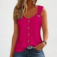 thumbnail image 1 of Weiqiqre Spring Tops for Women Scoop Neck O Ring Shoulder Tank Tops Casual Sleeveless Button Front T Shirt Blouse, 1 of 5