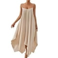 thumbnail image 1 of Weiqiqre Summer Dresses for Women V Neck Boho Loose Fit Backless Maxi Dress with Pockets, 1 of 5