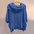 thumbnail image 1 of Weiqiqre Summer Outfits for Women Plus Size Tops Loose Crew Neck T Shirts Casual Three Quarter Length Tunic Tops, 1 of 9
