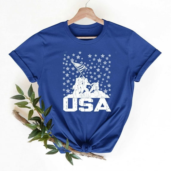 Weiqiqre Summer Tops for Women American Flag Shirt Women Patriotic Shirts 4th of July Flag Heart Graphic T-Shirts Short Sleeve USA Tee Tops