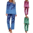 thumbnail image 1 of Weiqiqre Summer Two Piece Sets for Women Long Sleeve Sleepwear Soft Button Down Loungewear Pjs Lounge Set Nightwear, 1 of 7