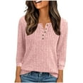 thumbnail image 1 of Weiqiqre Sweaters for Women Lightweight Sweaters Long Sleeve Henley Shirt Fall Casual Crewneck Tunic Tops, 1 of 6
