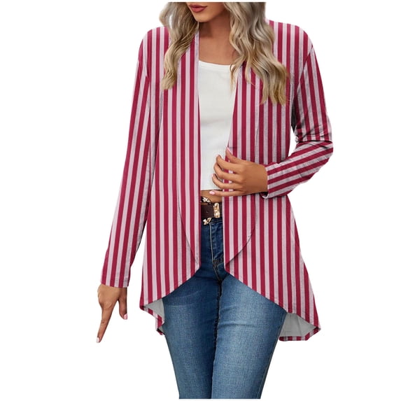 Weiqiqre Sweatshirt for Women, Open Front Cardigan, Long Sleeve Soft Ribbed Knit All-Season Outerwear with Irregular Hem