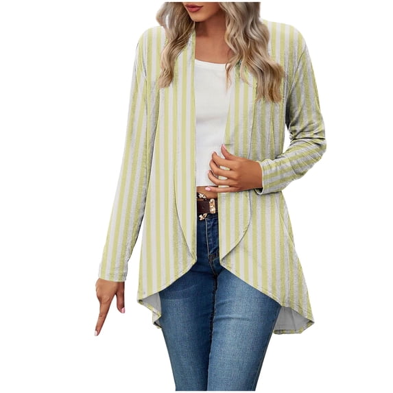 Weiqiqre Sweatshirt for Women, Open Front Cardigan, Long Sleeve Soft Ribbed Knit All-Season Outerwear with Irregular Hem