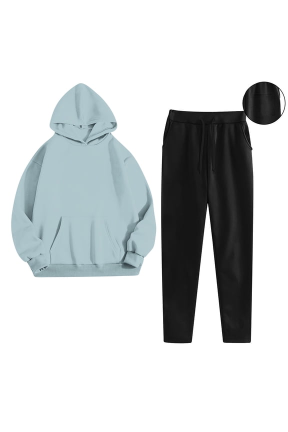 Weiqiqre Sweatshirts for Women 2 Piece Outfits Sweatsuit Sweatshirt Sweatpants Tracksuit Sweat Lounge Set 2025 Fall Trendy