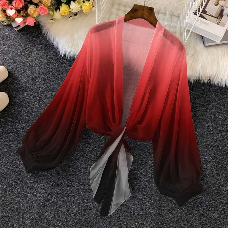 Weiqiqre Tank Tops for Women Tie Front Tops Bow Sheer Lantern Long