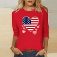 thumbnail image 1 of Weiqiqre Tops for Women Trendy 4Th of July Shirts for Women 3/4 Sleeve Plus Size T Shirt Round Neck Soft Cotton Tops, 1 of 4