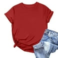 thumbnail image 1 of Weiqiqre Tops for Women Trendy Crew Neck Basic Tee - Fashion Summer Spring Tops - Oversized T Shirts for Women, 1 of 4