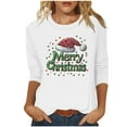 thumbnail image 1 of Weiqiqre Tops for Women Trendy Santa Claus Xmas Shirts Long Sleeve Fuzzy Fleece Holiday Top, 1 of 5