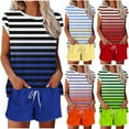 thumbnail image 1 of Weiqiqre Two Piece Sets for Women Casual Summer Travel Vacation Outfits Cap Sleeve Shorts Lounge Set, 1 of 6