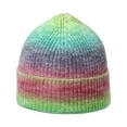 thumbnail image 1 of Weiqiqre Unisex Trendy Multicolored Rainbow Beanie Hat Knit Winter Stretchable Warm Green, 1 of 3