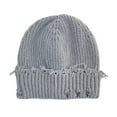 thumbnail image 1 of Weiqiqre Unisex Warm Knit Skull Cap Hip-hop Slouchy Ripped Knitted Hat Gray, 1 of 5