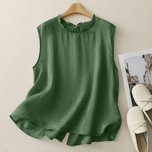 Weiqiqre Vest for Women Sleeveless Button Down Suit Vest Tops Trendy Round Neck Outerwear