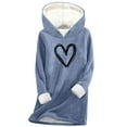thumbnail image 1 of Weiqiqre Winter Clothing for Women Casual Heart Print Long Sleeve Pullover Hoodie Sweatshirt Tops, 1 of 4