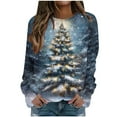 thumbnail image 1 of Weiqiqre Winter Clothing for Women Long Sleeve Work Tops Casual Crewneck Cute Printed Xmas Blouses Tunics Ladies Christmas Top, 1 of 5
