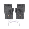 thumbnail image 1 of Weiqiqre Winter Knitted Fingerless Gloves for Women and Men Heated Warm Half Finger Gloves Convertible Mittens Flap, 1 of 3