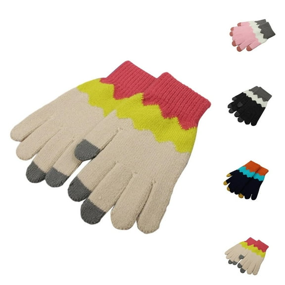 Weiqiqre Winter Touch Screen Gloves for Women Cable Knit Lined Texting Mittens Gold Weather Warm Sport Glove