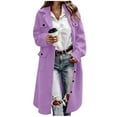 thumbnail image 1 of Weiqiqre Women Clothing Winter Jacket Double-Breasted Wool Blend Warm Long Trench Coat, 1 of 4