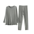thumbnail image 1 of Weiqiqre Women Pajama Sets 2 Piece Outfits Casual Short Sleeve Pullover Tops and Wide Leg Pants Lounge Sets Tracksuits, 1 of 7