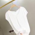 thumbnail image 1 of Weiqiqre Women Short Sleeve Deep V Neck Base Shirt Thin T-shirt Pajamas Top Short Sleeved Pajamas, 1 of 8
