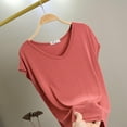 thumbnail image 1 of Weiqiqre Women Short Sleeve Deep V Neck Base Shirt Thin T-shirt Pajamas Top Short Sleeved Pajamas, 1 of 8