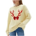thumbnail image 1 of Weiqiqre Women Sweaters Trendy Long Sleeve Crewneck Fall Outfits Pullover Sweater Tops, 1 of 6