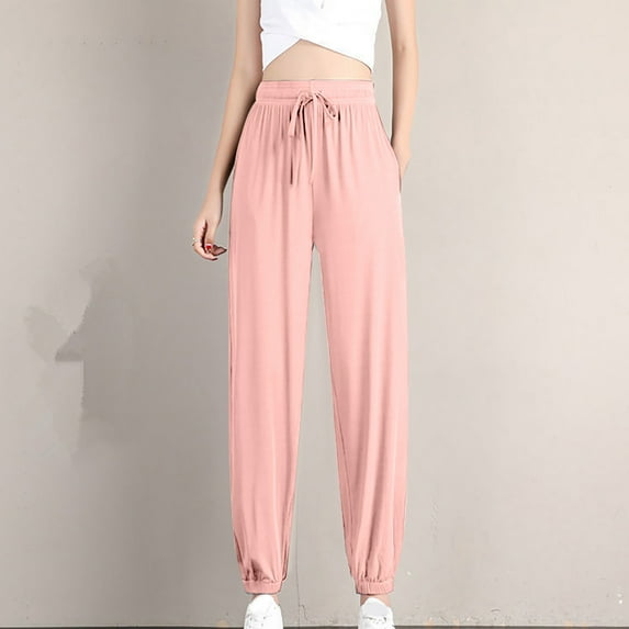 Weiqiqre Women's Cargo Jogger Pants Utility Pockets 2025 Summer Casual Pants Drawstring Elastic High Waisted Work Trousers Joggers Trendy Pants