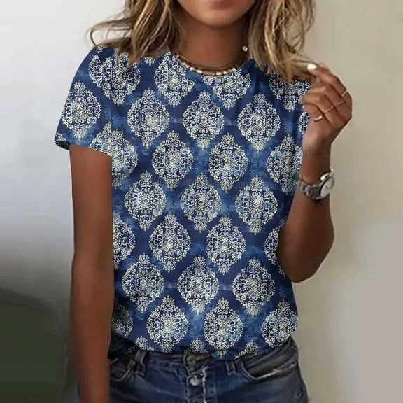 Weiqiqre Women's Clothing Plus Size Tops Casual Blouse Short Sleeve Lace Tunic Tops Fit Flare