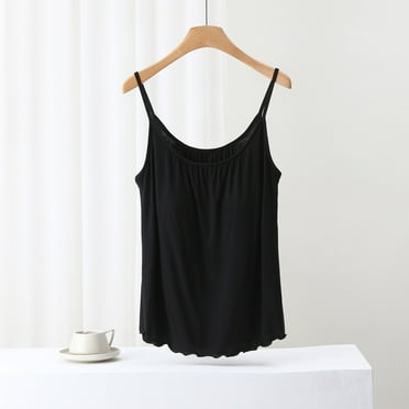 Weiqiqre Women's Cool Flowy Bra Cami | with Built-in Cups | Relaxed Fit | Adjustable Spaghetti Strap