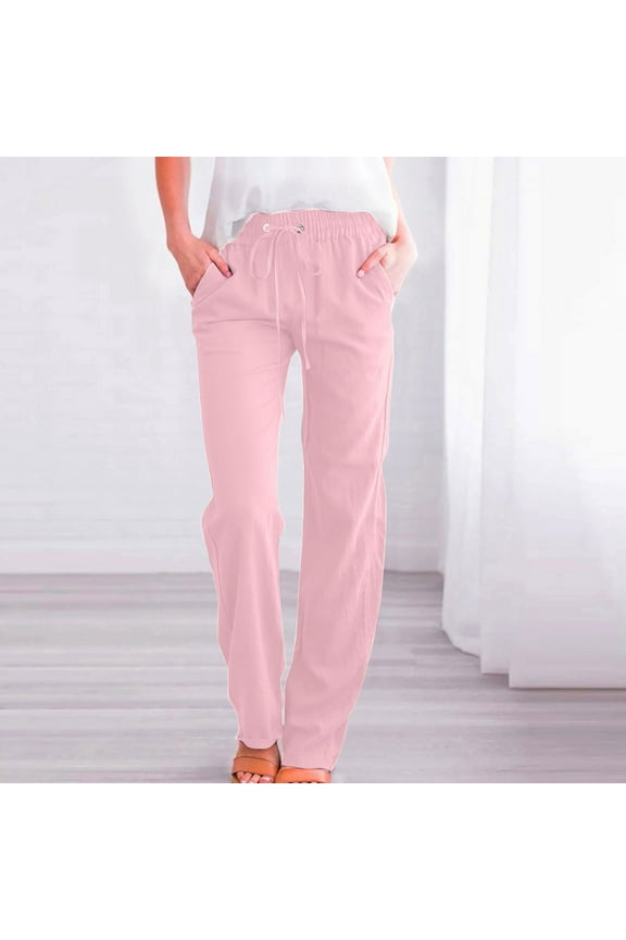 Weiqiqre Women's Corduroy Pants Fall 2025 Trend Summer Casual Boho Drawstring High Waisted Pants Loose Fit Vacation Lounge Pants